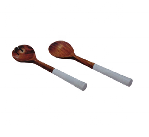 Ensemble de couverts en bois d'acacia vintage écologique de qualité supérieure, artisanat indien, 2 cadeaux offerts - Product Image 1