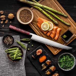 Cuchillo Yanagiba Japonés Profesional LEGACY BLADES para Sashimi, Hecho a Mano, Acero con Alto Contenido de Carbono, Cuchillo para Filetear Sushi, 8-9.9 Pulgadas, Ambidiestro - Product Image 6