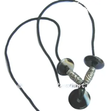 Black Onyx Donut Native Necklace