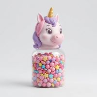 Tarro de dulces OEM con forma de animal, de PET transparente, con tapa de dibujos animados, para gomitas, dulces, aperitivos, de grado alimenticio, capacidad personalizada, Vietnam