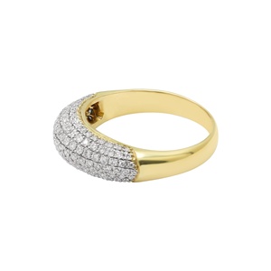 18k Yellow Gold Premium Diamond Dome <b>Ring</b> Handmade Thick Band Dome <b>Ring</b> <b>for</b> <b>Men</b> Women Birthday Gift <b>for</b> Certified Pave Setting - Product Image 4