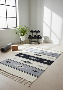 Alfombra/Corredor Floral Moderno Tejido a Mano de Algodón de Alta Calidad, Lavable, Reversible, de Tres Tonos, 950 GSM, para Hogar y Camping - Product Image 3