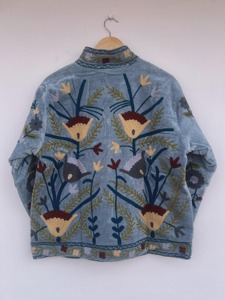 Prairie Chic Embroidered Cotton Jacket Full Sleeve Mandarin Collar Floral Pattern Plus Size Women'<b>s</b> Autumn Wear - Product Image 2