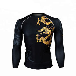 Customized Design Jiu Jitsu Clothing Mens Sublimated Long Sleeve Rash Guards Spandex/Nylon 160g High Quality Unisex Customized - Product Image 3