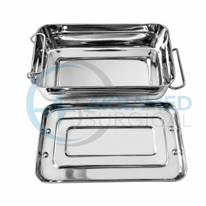 Plateau de Stérilisation en Acier Inoxydable Certifié CE ISO avec Couvercle 8x4x2 pour Instruments Médicaux, Chirurgicaux et de Piercing Corporel - Product Image 6