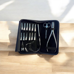 Kit d'outils pour extensions de cheveux argenté 20 pièces, ensemble professionnel d'extensions de cheveux, kit complet pour l'installation et la réparation des extensions de cheveux - Product Image 1