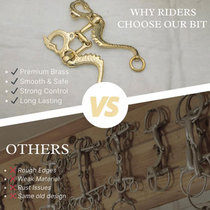 Mors d'entraînement en laiton massif à anneau lâche, mors de dressage de qualité supérieure pour l'équitation anglaise et western, équipement équestre durable en laiton pour chevaux - Product Image 3