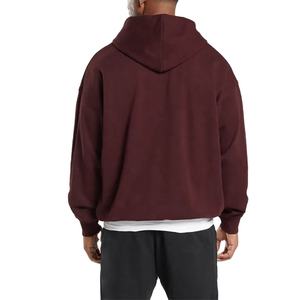 Sudadera con capucha de gran tamaño para hombre con logotipo bordado personalizado, ropa de calle, Sudadera con capucha lisa de alta calidad 2026 - Product Image 4