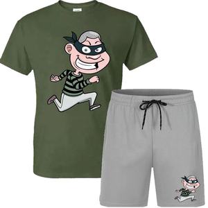 ชุดเสื้อยืดผ้าฝ้าย2ชิ้นสำหรับผู้ชายชุดสั้นสำหรับ100% เสื้อยืดขนาดพลัสไซส์ออกแบบโลโก้ได้ตามที่ต้องการ - Product Image 2