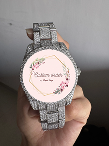 Reloj de Hombre de Alta Calidad Personalizado, Mecánico, con Cristal de Zafiro, 41 mm, Acero Inoxidable, Completamente Cubierto de Diamantes Moissanite VVS - Product Image 3