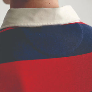 Camiseta de Rugby de Manga Larga para Hombre con Logotipo Personalizado al por Mayor, 100% Poliéster, Rayas, Fabricación OEM, Antibacteriana y Transpirable - Product Image 3