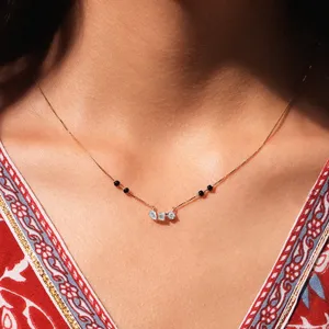 Pendentif Mangalsutra en trois formes mélangées, diamant CVD cultivé en laboratoire, couleur D-E, clarté VVS-VS, certifié IGI, pour fiançailles et mariage - Product Image 2