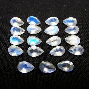 Pierres précieuses en pierre de lune arc-en-ciel naturelle de haute qualité, taille poire facettée, polies à la main, 6x9mm, livraison internationale sans droits de douane - Product Image 2