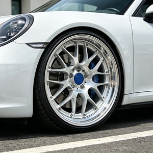Juego de 2 Ruedas Forjadas Bku 5x130 para <span class=keywords><strong>Porsche</strong></span> 911 992 997 991 <span class=keywords><strong>Carrera</strong></span> GT2 <span class=keywords><strong>GT3</strong></span> <span class=keywords><strong>RS</strong></span> de 18, 19 y 20 Pulgadas, Llantas de Aleación Plateadas Personalizadas con Diseño Cóncavo - Product Image 1