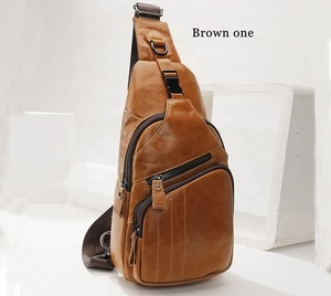 Pocket Custom Solid Plain Dyed Casual Genuine Leather Durable <b>Chest</b> Eco-friendly Breathable Very Attractive Leather <b>Chest</b> Bag - Product Image 1