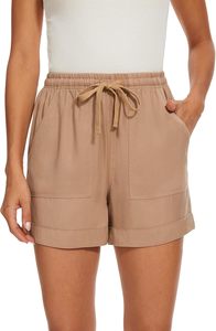 Shorts Bermuda Femme Été 100 % Coton Taille Haute Ample Vintage Décontracté Respirant Polyvalent avec Cordon de Serrage - Product Image 3