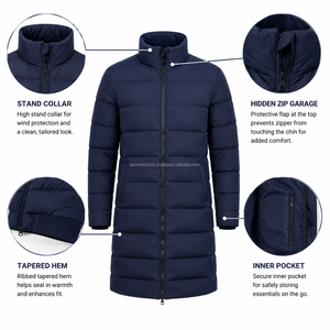 Manteau d'hiver long pour homme, doudoune épaisse et chaude, imperméable, coupe-vent, à capuche, matelassée, rembourrée, respirante, pour l'extérieur - Product Image 6