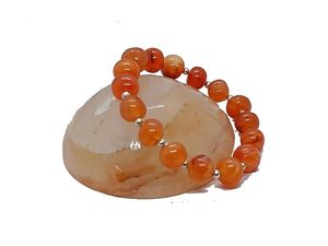 Crystal <b>bracelet</b> <b>Red</b> carnelian Round Tumbled <b>Bracelet</b> Beads 8mm Stone Crystal Gemstone Fashion Jewelry Men and Women Gift Ene - Product Image 5