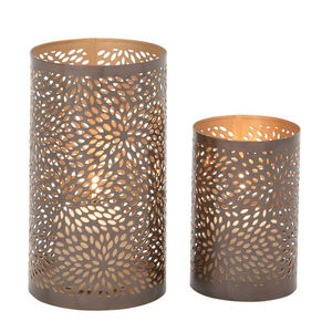 Black Glass Votive Candle <b>Holder</b> with Perforated Design Good Selling Metal Iron <b>Candlestick</b> <b>Holder</b> - Product Image 3