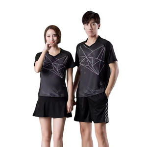 Uniforme de Tenis de Mesa Ligero, Transpirable, Ecológico, de Secado Rápido, Manga Corta, Color Sólido, Calidad Premium, Personalizable para Hombre - Product Image 1