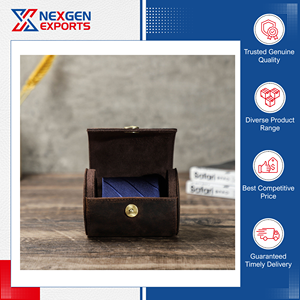 Venta Exclusiva de Porta Corbatas de Cuero PU de Estilo Vintage de Calidad Excepcional con Almacenamiento Antiarrugas para Compradores Globales al por Mayor - Product Image 3