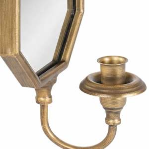 Aplique de Pared con Espejo de Latón Vintage, Marco Metálico Hecho a Mano, Diseño Elegante y Reflectante, Luz Cálida, Decoración para el Hogar - Product Image 4