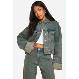 Women's Denim <b>Jacket</b> Casual Solid Color Jean Coat High Quality <b>Long</b> Sleeve Button Down Denim Shirt <b>Jacket</b> for Ladies - Product Image 1