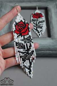 Modernos Pendientes de Cuentas de Vidrio y Resina con Diseño Turquesa y Flecos en Cascada, Joyería Única, Regalo de MS Handicraft - Product Image 3