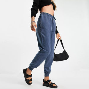 Pantalon de jogging taille haute délavé à l'acide pour femme, confortable et décontracté, 100 % coton biologique avec impression d'étiquette personnalisée - Product Image 6