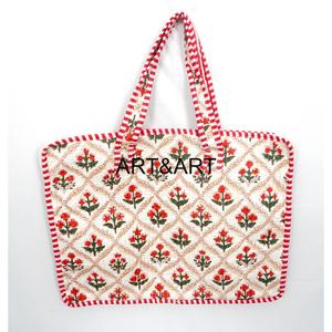 Edredón Acolchado Floral Moderno y Sencillo Hecho a Mano, 100% Algodón, Estampado en Bloque, Suave, de Alta Calidad, Ecológico, Ligero y Duradero para Uso Diario - Product Image 4