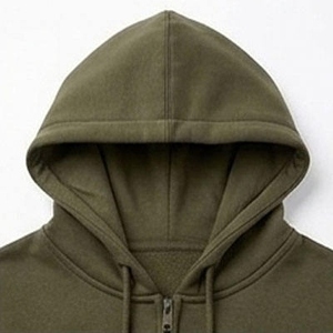 Sudadera con capucha completa con cremallera para hombre, estilo hip hop, de algodón 100% pesado, personalizada, oversize, negra, con cremallera y estampado personalizado. - Product Image 2