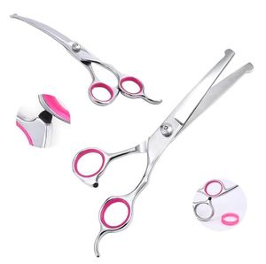 Kit de ciseaux de toilettage professionnels pour animaux de compagnie, avec poignée confortable, durables, en acier inoxydable, comprenant un ensemble de ciseaux droits. - Product Image 6
