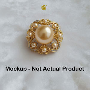 Une perle dorée spéciale, de 9 à 10 mm, ornée de scintillations dorées, dégage une élégance enchanteuse et une beauté éblouissante. - Product Image 4