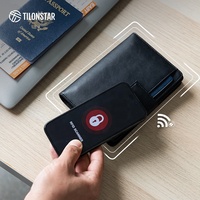 Dompet Kartu Perjalanan Portabel TILONSTAR TPW118 Kulit Mikrofiber Imitasi Crazy Horse RFID Dompet Mewah Tempat Paspor