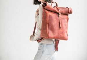 Rugged Buffalo Leather <b>Roll</b> Top Rucksack Outdoor Adventure Laptop Bag Manufacturer Direct Supply LTBP-0209 - Product Image 4