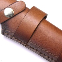 Funda para cuchillo de acero al carbono y cuero inoxidable de alta calidad hecha a mano, con punta caída, color personalizable OEM, cubierta fija duradera y ajustable.