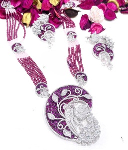 Conjunto de Collar y Pendientes Étnicos de Latón Chapado en Oro de Primera Calidad con Circonitas, Joyería para Mujer, Regalo de Boda, Compromiso, Fiesta - Product Image 6