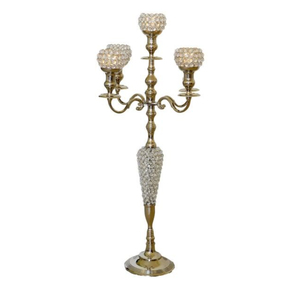 Candelabro de cristal con cuentas, elegante portavelas de metal plateado para centro de mesa de boda, decoración navideña para el hogar, artículos para fiestas - Product Image 6