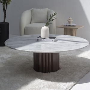 Mesa de Centro Vandana Zenova Lunaris Bianco Joya con Cuatro Opciones de Color de Base para Decoración Moderna - Product Image 2