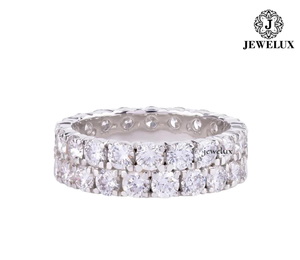 Anillo de Eternidad de Lujo Jewelux Unisex, Oro Sólido de 18K, Chapado en Rodio, Corte Brillante, Engaste en Canal, Estilo Clásico de Boda, Certificado IGI - Product Image 2