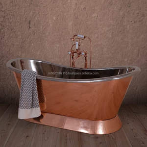 Bañera de cobre hecha a mano para un baño de lujo, diseño interior de spa, durabilidad, comodidad, estilo, elegancia, acabado premium - Product Image 1