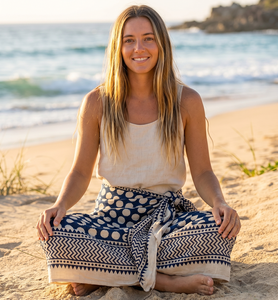 Traditional Bagru Print Cotton Pareo Beachwear Boho Exporter India Premium Quality <b>Sarong</b> Wholesale Supplier Geometric Floral - Product Image 6