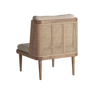 Fauteuil rustique de luxe en teck massif avec cadre en rotin et coussin moelleux, élégant pour l'intérieur résidentiel - Product Image 4