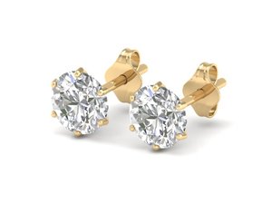 REYES Pendientes Minimalistas de Plata de Ley 925 con Oro Amarillo de 14K y Moissanita de Corte Brillante de 2.6Ct para Regalo, Joyería Fina - Product Image 3