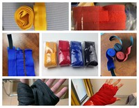 Bandages de boxe en cuir élastiques personnalisés de 2,5 m, 3 m, 5 m pour la protection des mains unisexe, équipement d'entraînement MMA