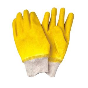 Gants de sécurité Jaune vague <span class=keywords><strong>latex</strong></span> Polyester mousse Enduit travaux de construction Gants de sécurité personnaliser logo/couleur - Product Image 2