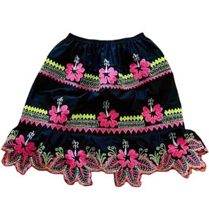 Micronishian Women's Casual Cotton <b>Skirt</b> High Quality Embroidered Ball Gown Design Plus Size Streetwear Dress Girls Natural - Product Image 2