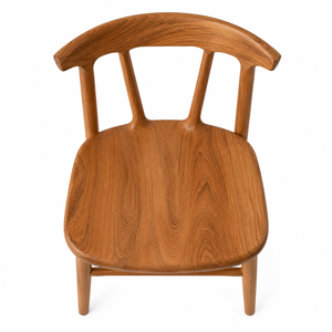 Modern <b>Scandinavian</b> Solid Teak Wood Eco-Friendly Durable <b>Dining</b> <b>Chair</b> Sculpted Backrest Nordic Handmade Design for Villa Park - Product Image 4