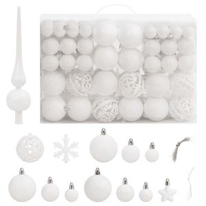 111 pezzo di natale palla Set bianco polistirolo albero ornamenti - Product Image 1