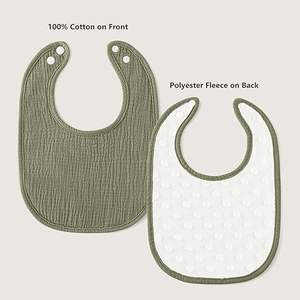 Bavoirs pour bébé 100% bambou doux - Design réversible et bio, fermetures sans boutons-pression, élégants et unis pour l'alimentation quotidienne - Product Image 1